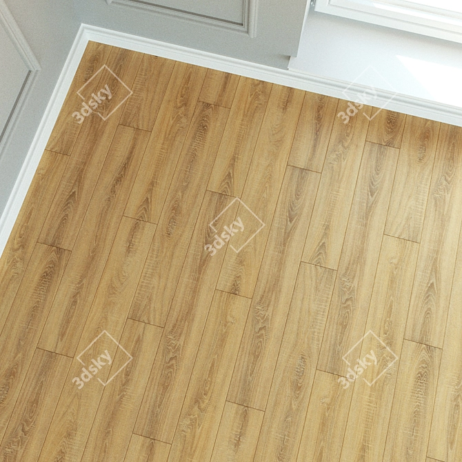 Natural Wood Laminate Parquet 3D model image 2