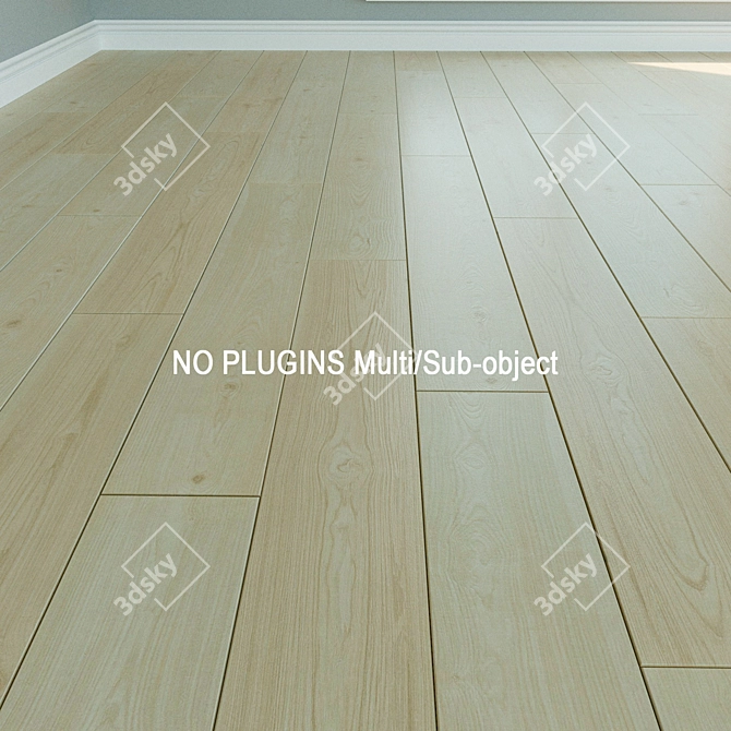 Natural Wood Laminate Flooring 3D model image 1