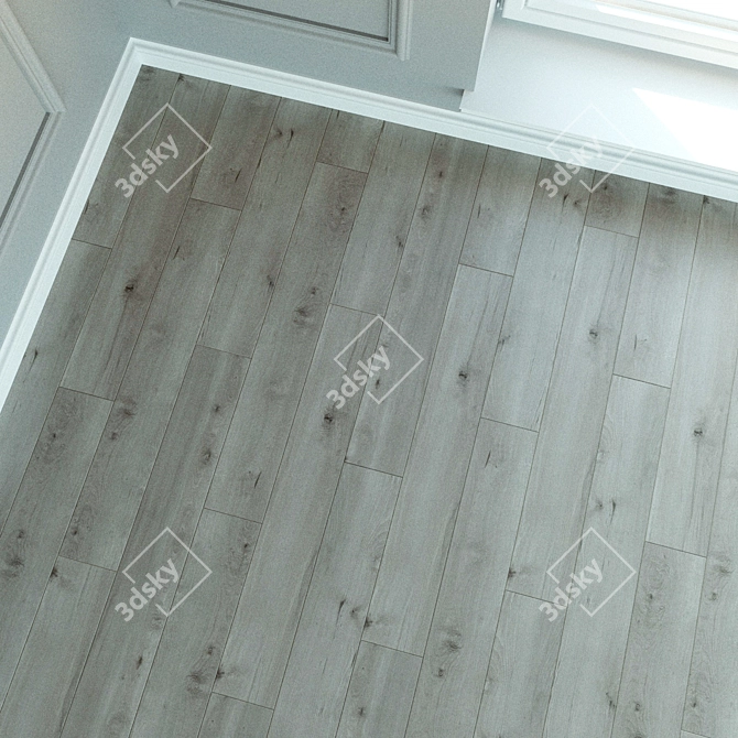 Natural Wood Laminate Parquet 3D model image 2