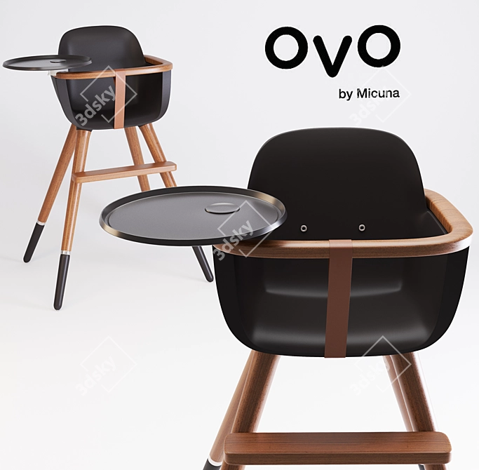 Growth-Friendly Highchair with Convertible Design - Micuna Ovo 3D model image 2