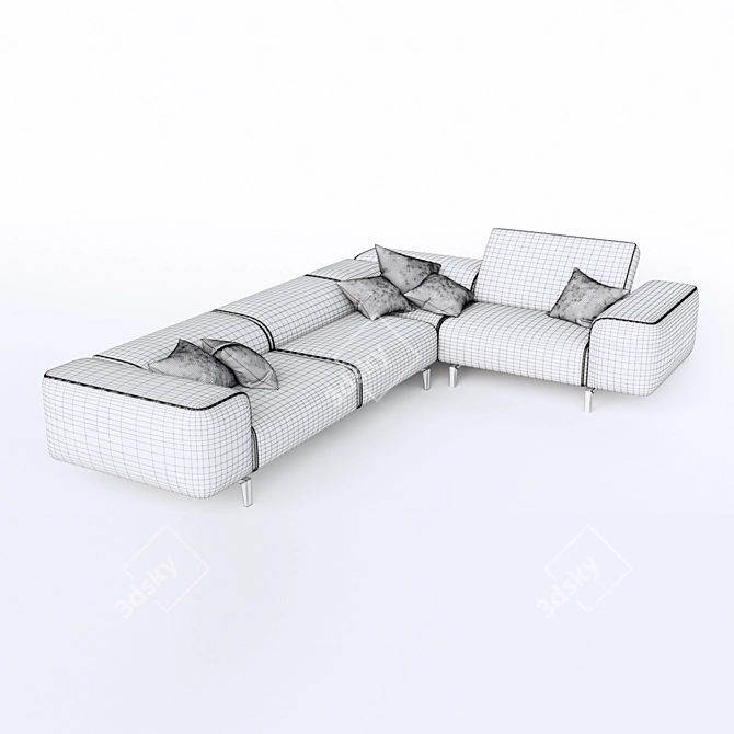 Transformable Long Sofa 3D model image 3
