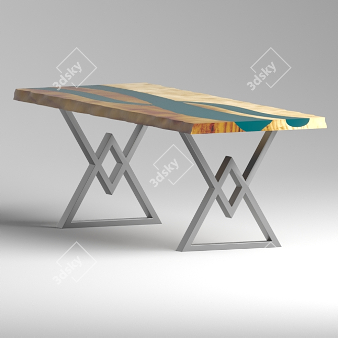 Metal Leg Table 3D model image 1