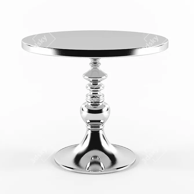 Modern Metal Pedestal Table 3D model image 1