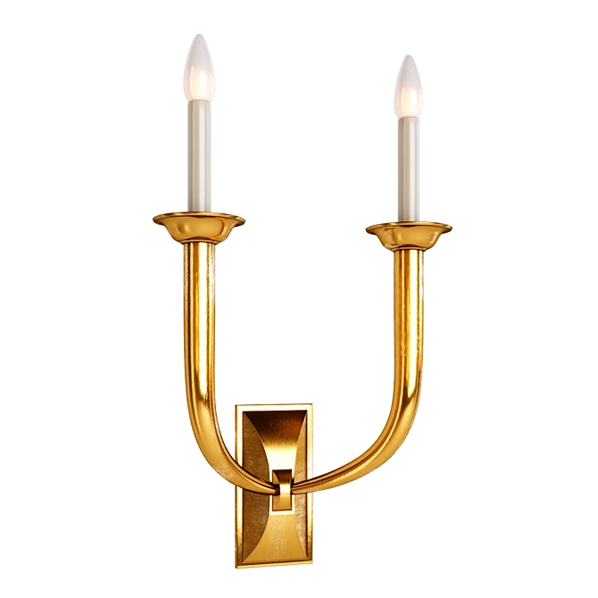 Antique Brass Wall Sconce 3D model image 1