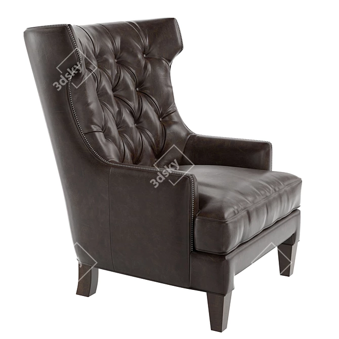 Britten Leather Club Chair 3D model image 2