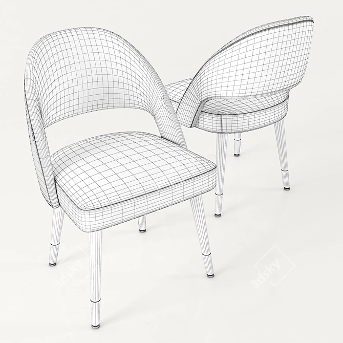 Modern Chic Ava Side Chair 3D model image 2