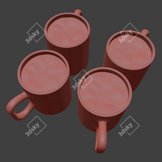 Elegant Coffee Cup Set-02 3D model image 3