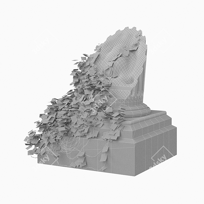 Ancient Corinthian Column Ruin 3D model image 3