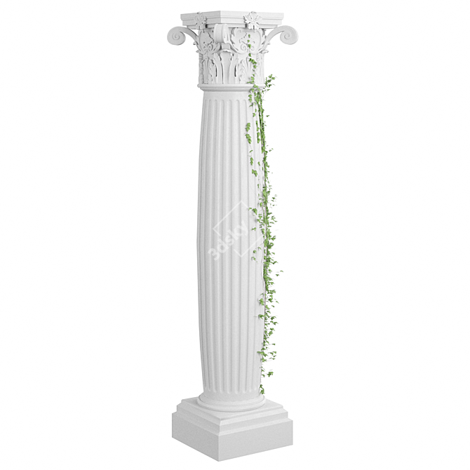 Classic Corinthian Column: Highly Detailed 3D Model 3D model image 2