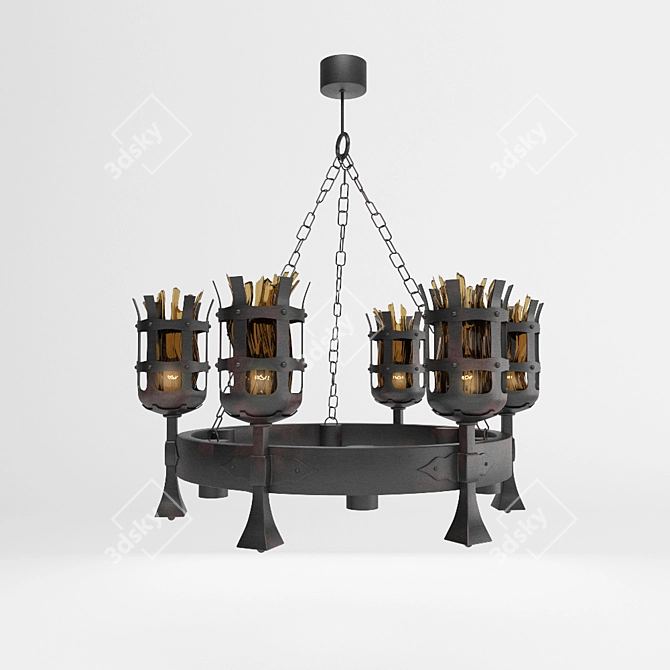 Elegant Omnilux Chandelier - 900 x 450mm 3D model image 1