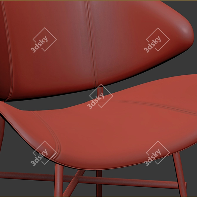 Cheri Gold Velours Chair - Dark Blue 3D model image 3