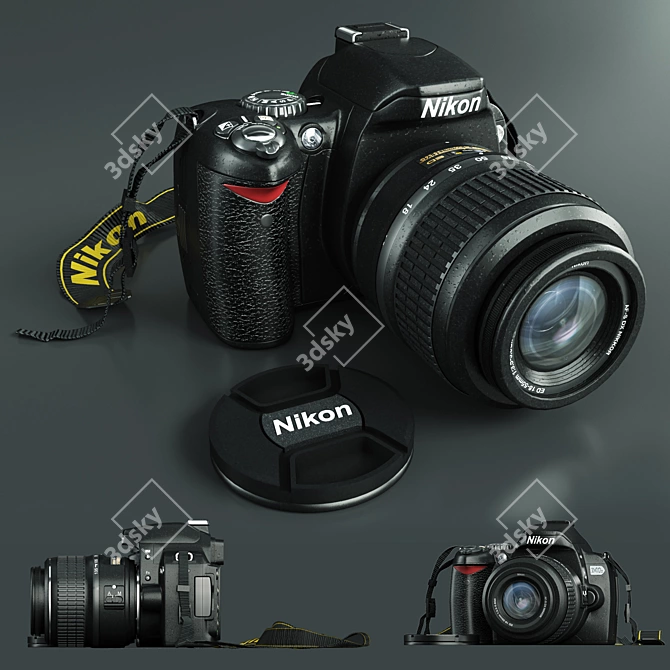 Nikon D40 DSLR Camera 3D model image 1