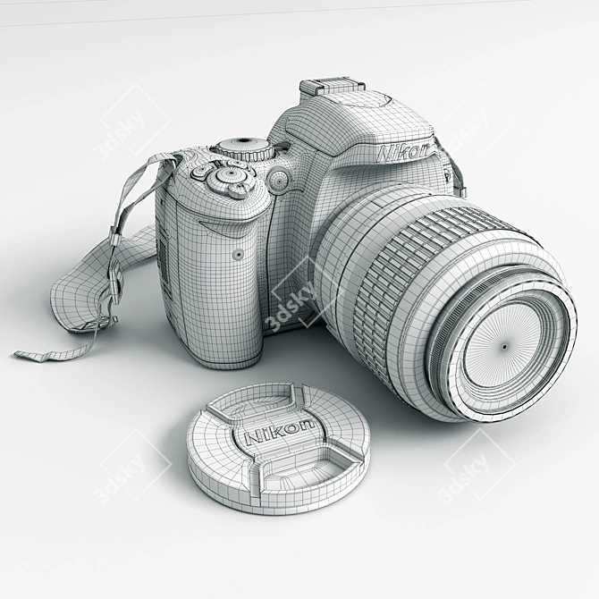 Nikon D40 DSLR Camera 3D model image 3