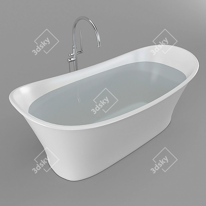 Luxury Cloud Bathtub - Wet Style 3D model image 2