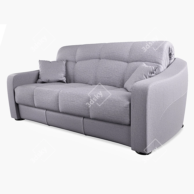 Accordion Sofa with Wooden Armrests | GARWOOD 3D model image 1