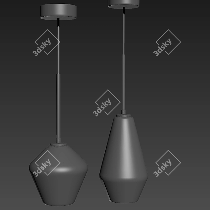 Sleek Ceiling Light Set 3D model image 3