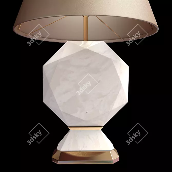 Crystal Clear: Octagon Quartz Lamp 3D model image 2