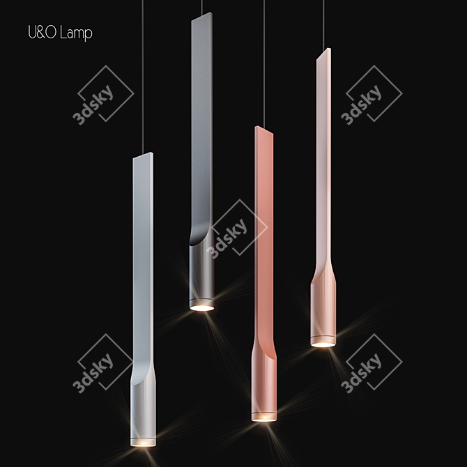 Sleek Design U&O Lamp 3D model image 1