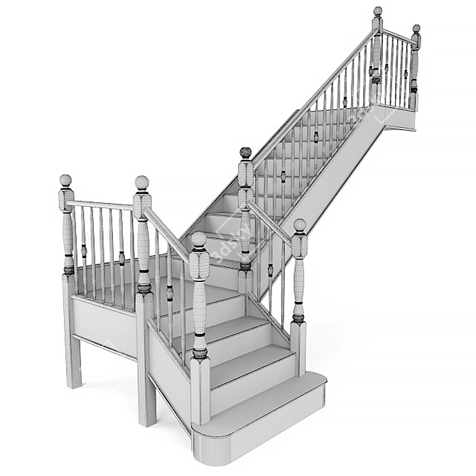 Elegant Spiral Staircase 3D model image 2
