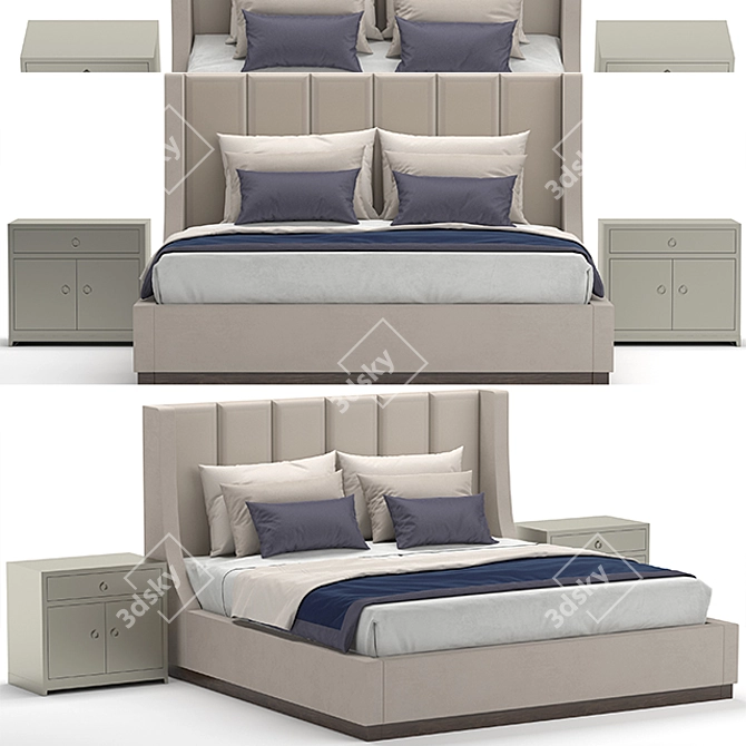 Sleek Kubrick Bed 3D model image 1