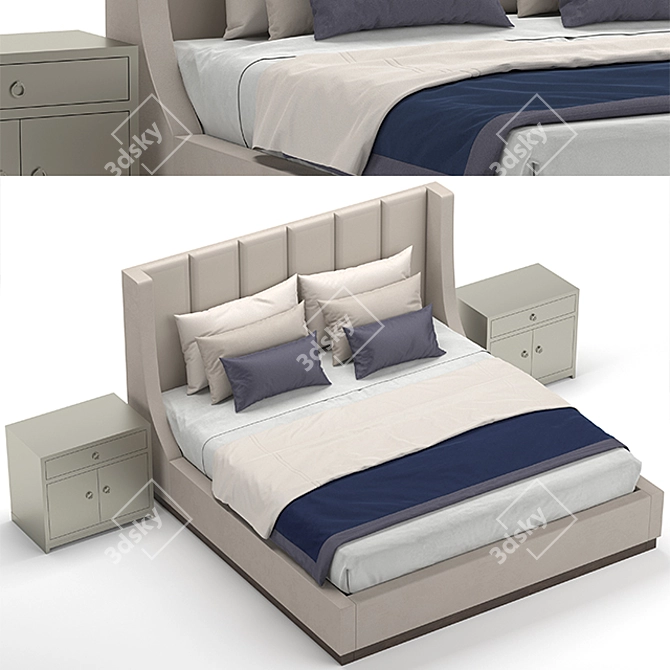 Sleek Kubrick Bed 3D model image 2