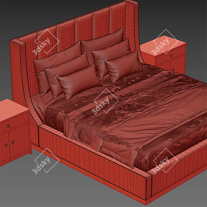 Sleek Kubrick Bed 3D model image 3