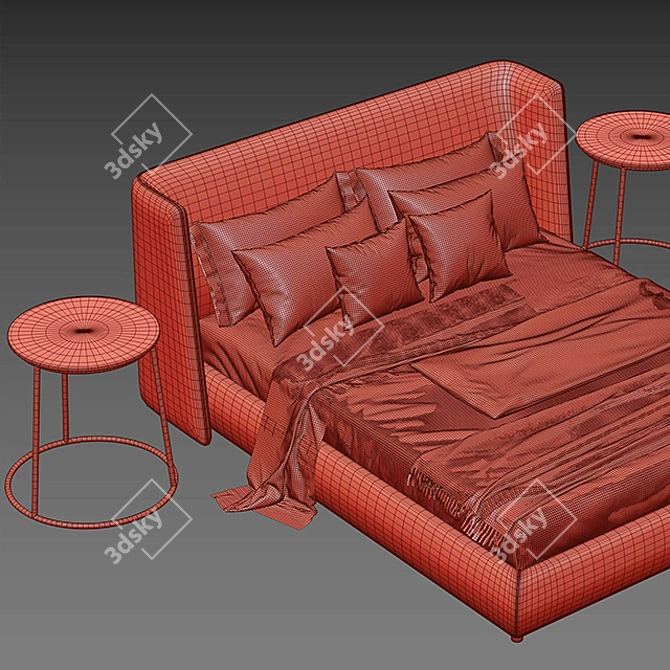 Grigio Basket Bed - 3DMax 2014 - UVW Unwrapped 3D model image 3