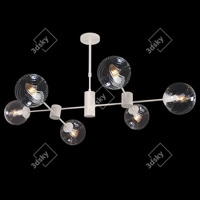 Stellare C 2478/6: Elegant White and Silver Chandelier 3D model image 1