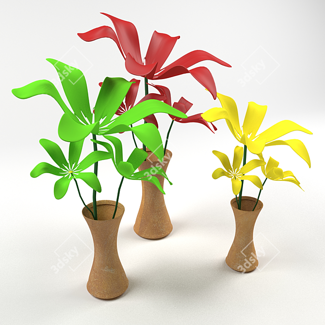 Blooming Delights: Stylish Flower Pots 3D model image 2