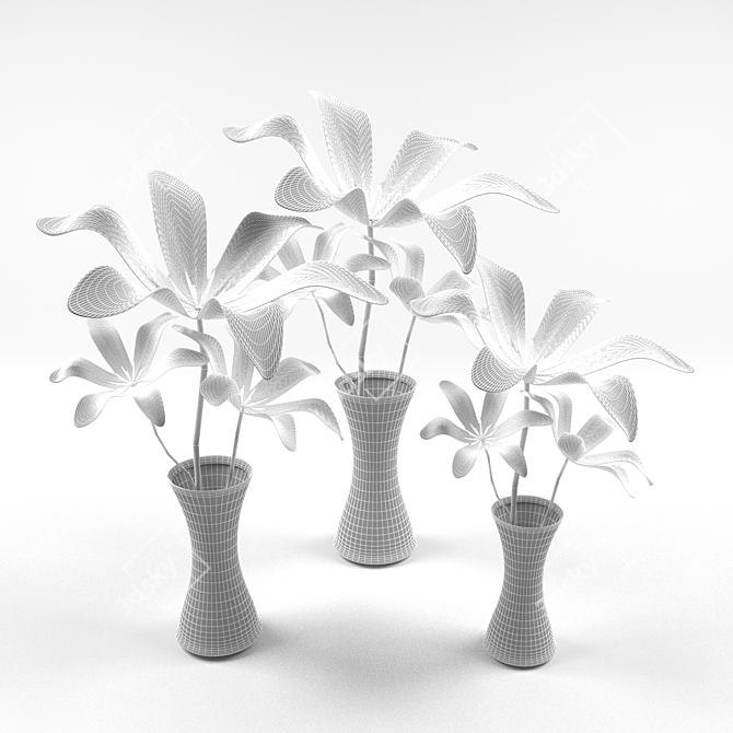 Blooming Delights: Stylish Flower Pots 3D model image 3