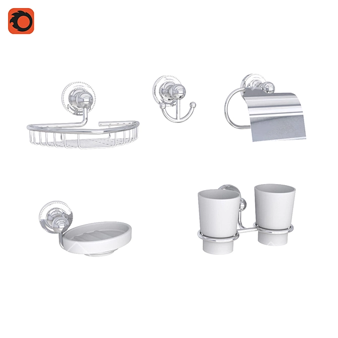 Fixsen Style Bathroom Accessories 3D model image 1