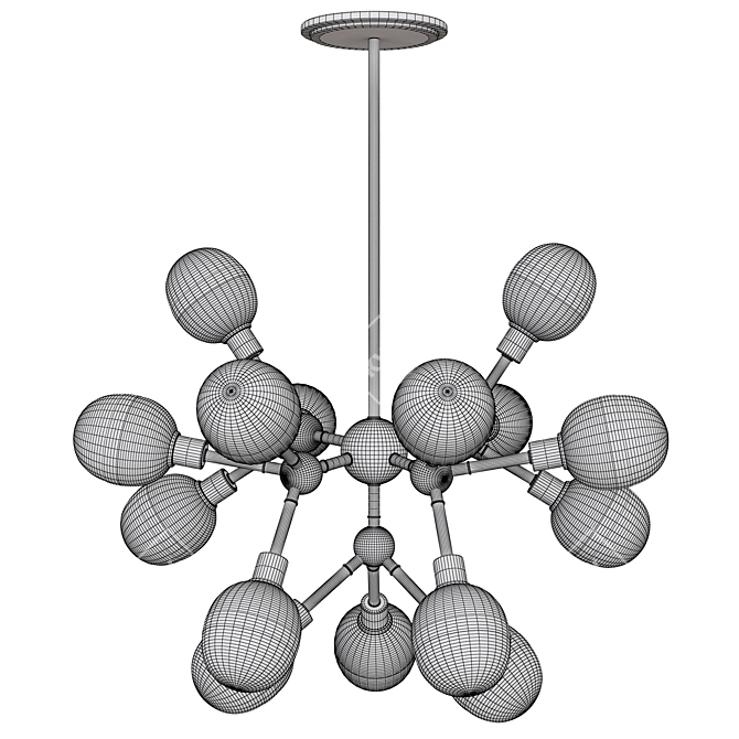 Elegant Crystal Bulb Chandelier 3D model image 2