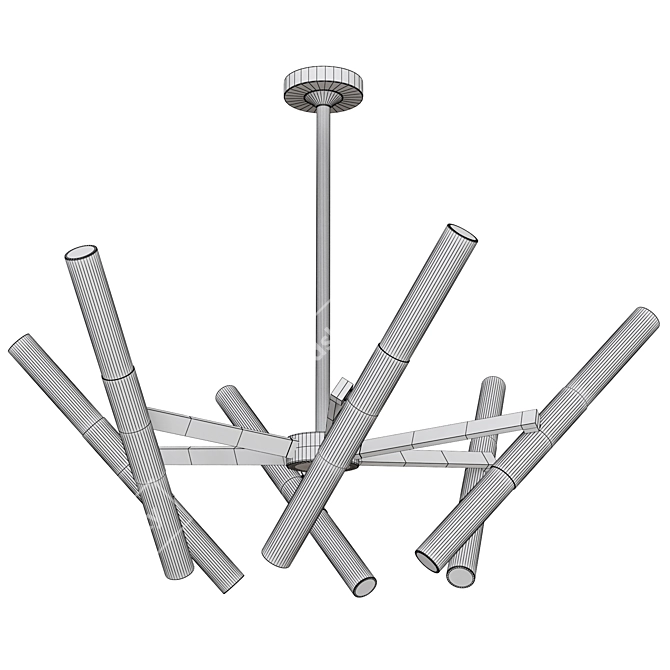 Sleek Modern Chandelier 3D model image 2