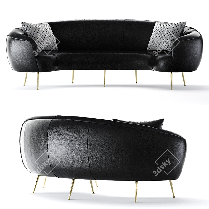 Contemporary KellyWearstler Souffle Banquette 3D model image 4