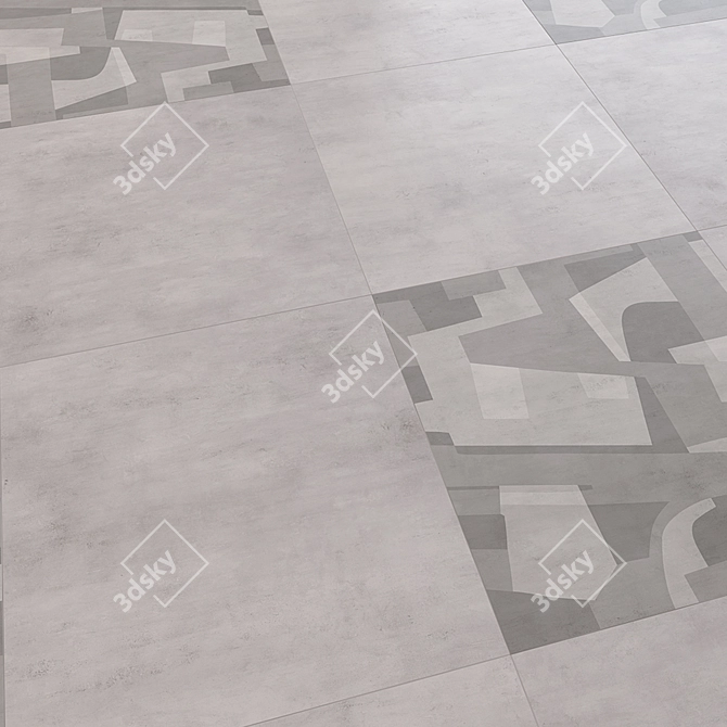 Brooklyn Concrete Floor Tile 3D model image 2