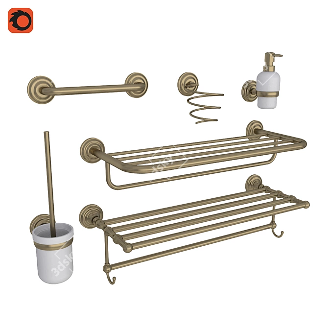 Fixsen Retro Bathroom Set 3D model image 1