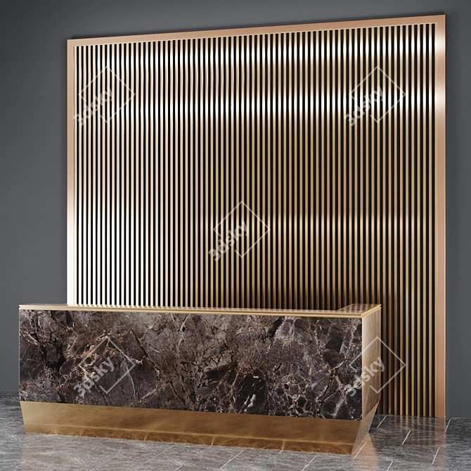 Sleek Reception Desk - Modern Design 3D model image 2