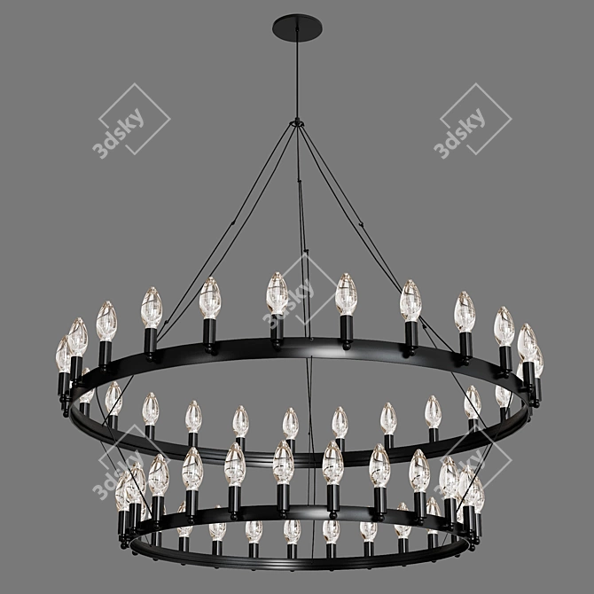 Vintage European Chandelier 3D model image 1