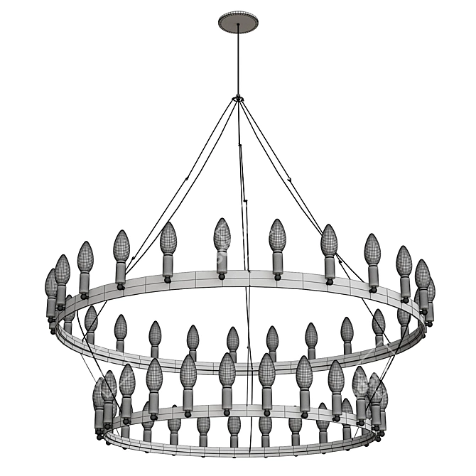 Vintage European Chandelier 3D model image 3