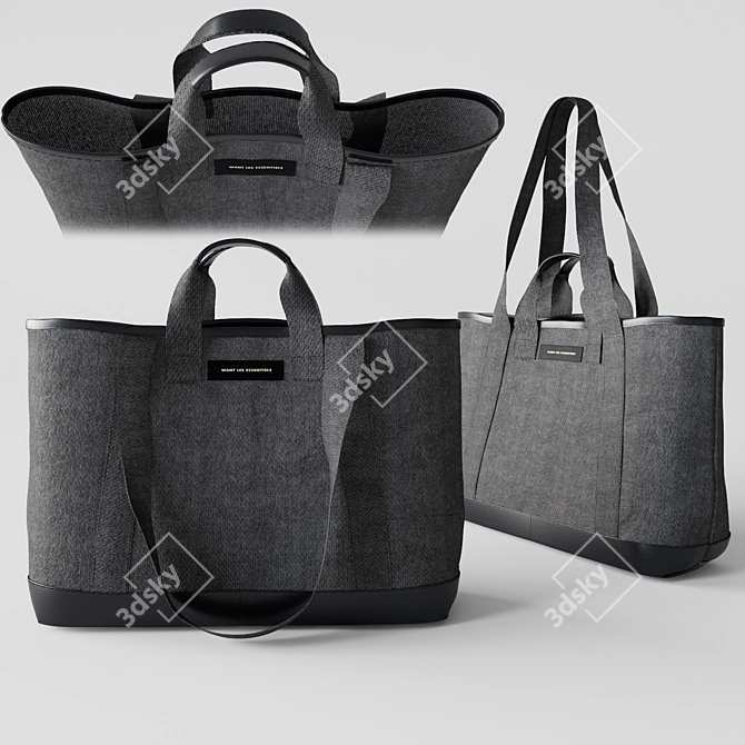 Sleek Men's Bag with Versatile Handles 3D model image 2