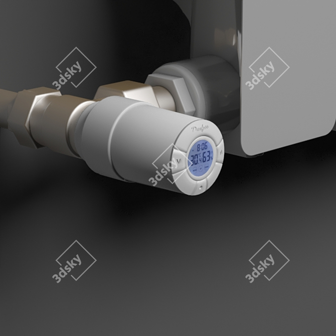 Wall-mounted Radiator with Temperature Regulator - 9 Sections 3D model image 2