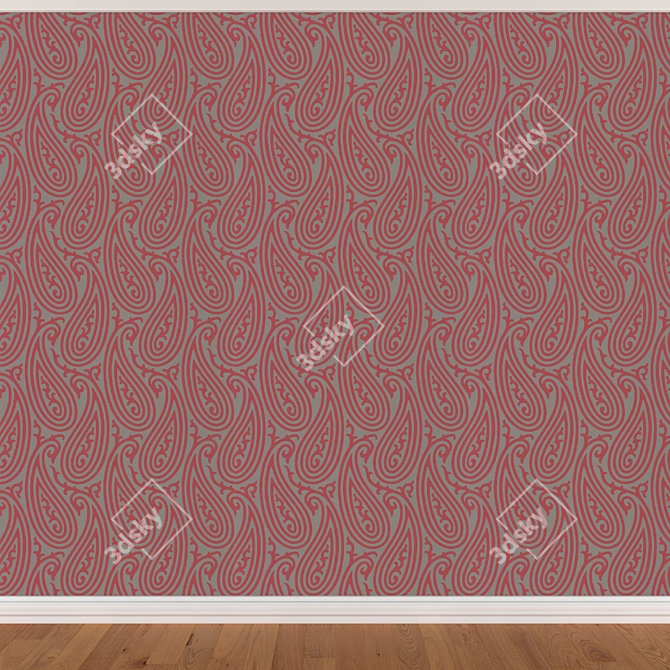 Seamless Wallpaper Set - 3 Colors 3D model image 3