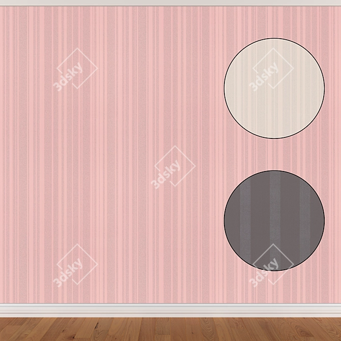 Seamless Wallpaper Set: 3 Fashionable Colors 3D model image 1