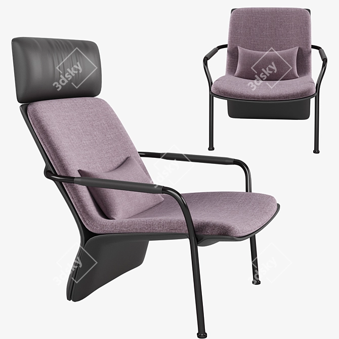 Elegant Arabesque Armchair 3D model image 2