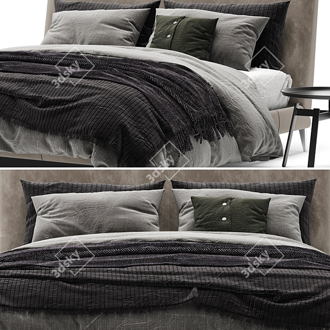 Elegant Maxalto Demetra Bed Set 3D model image 2