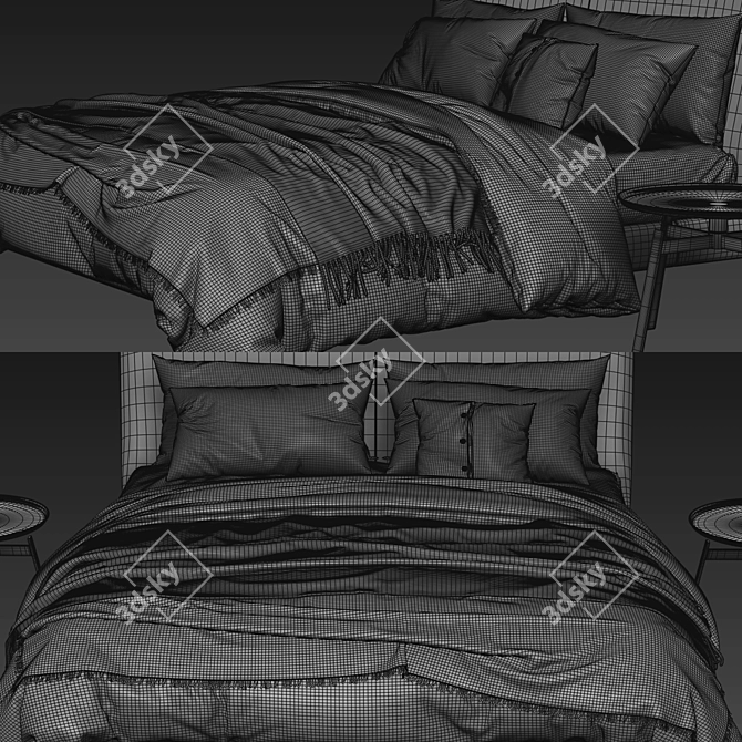 Elegant Maxalto Demetra Bed Set 3D model image 3