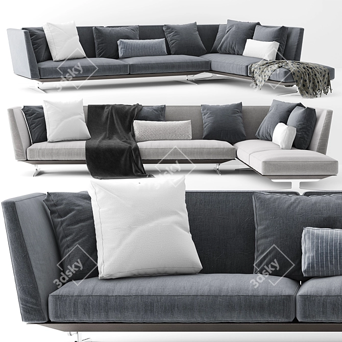 Evergreen Flexform Sofa - Timeless Elegance & Flexibility 3D model image 1