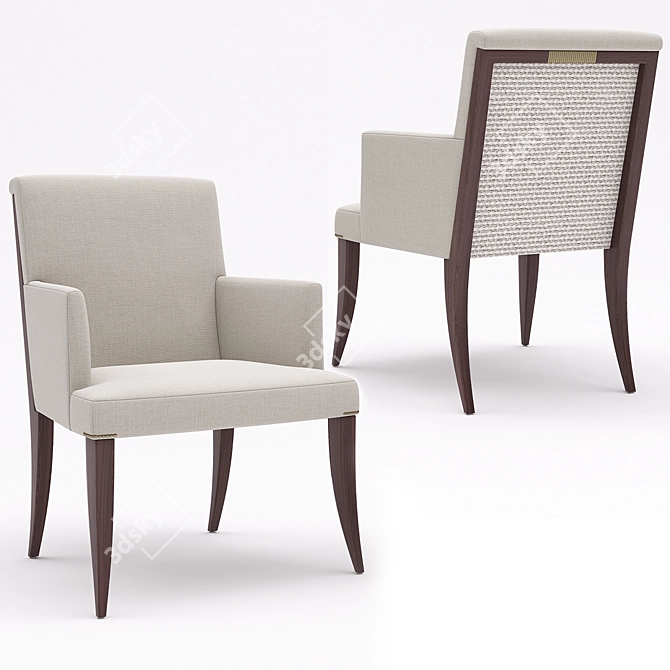 Baker Atelier Dining Armchair - Elegant and Functional 3D model image 1