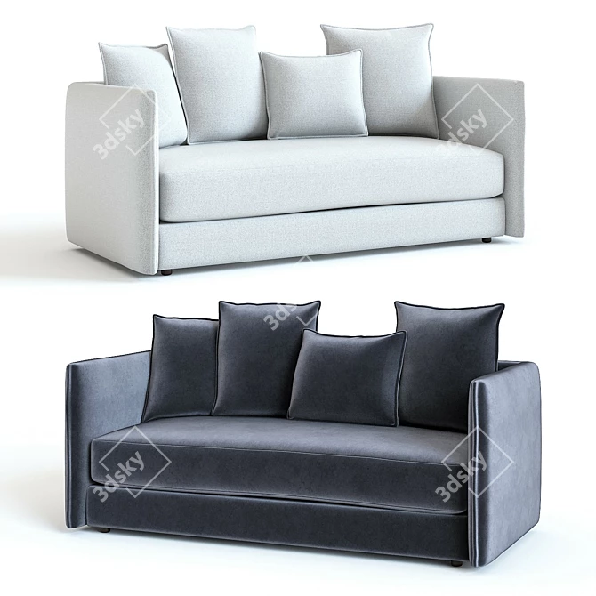 West Elm Serene Sofa: Stylish Comfort for Your Space 3D model image 1