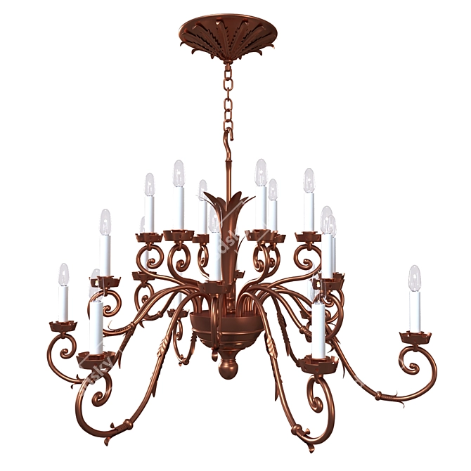 Elegant French Inspired Chandelier 3D model image 1